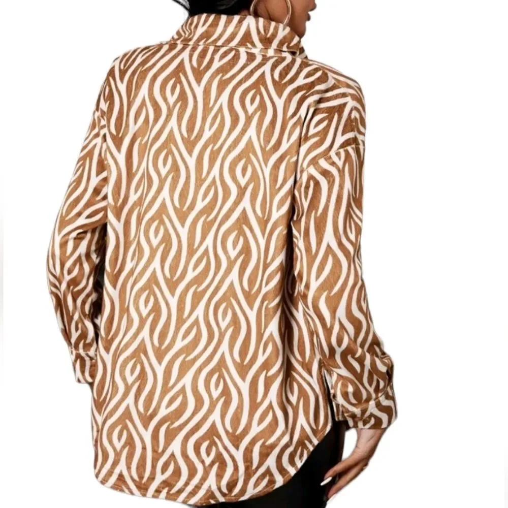 Button Down Animal Print Jacket - Picture 3 of 5